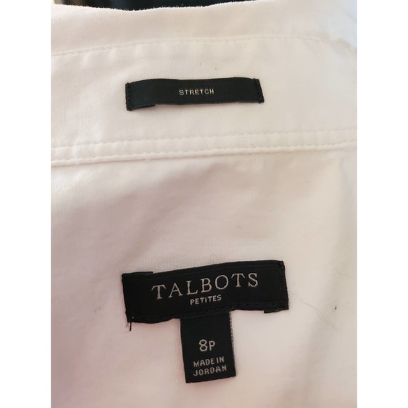 Talbots 8P Stretch White Button-down with Elbow Patches - Picture 4 of 5